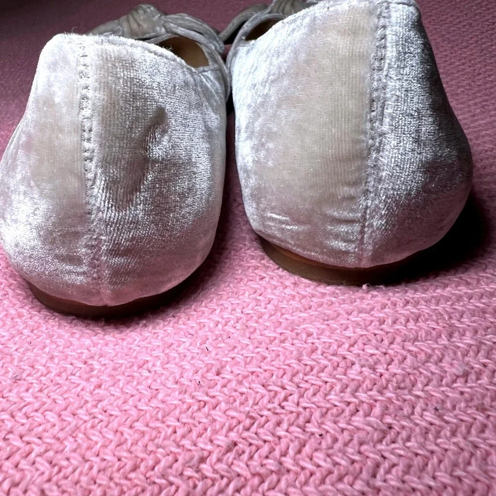 J. Jill Womens Velvet Pointed Toe Bow Ballet Flats Champagne‎ Taupe Size 7.5